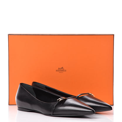 Hermes Calfskin Laura Ballerina Flats 39 Black 8 of 8
