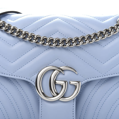 Gucci Calfskin Matelasse Small GG Marmont Shoulder Bag Porcelain Light Blue 10 of 11