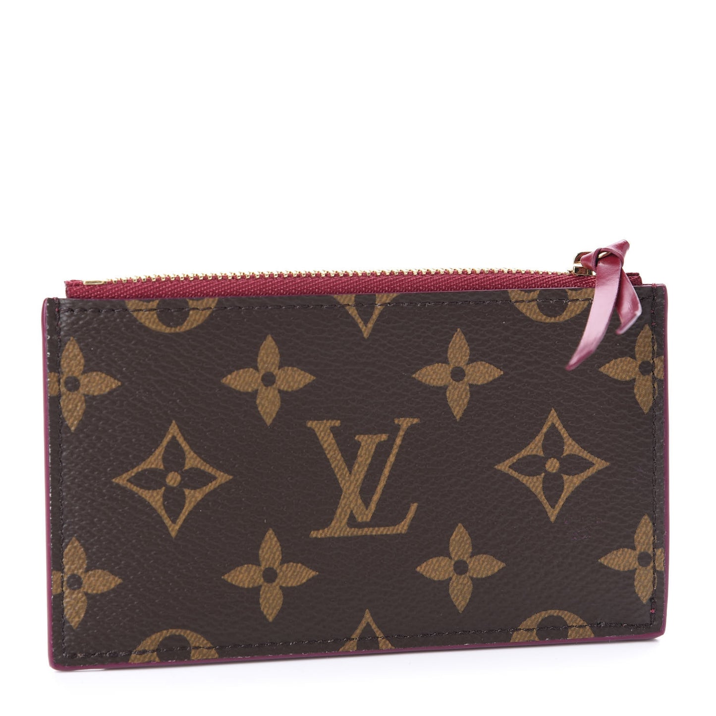 Monogram Zipped Card Holder Fuchsia