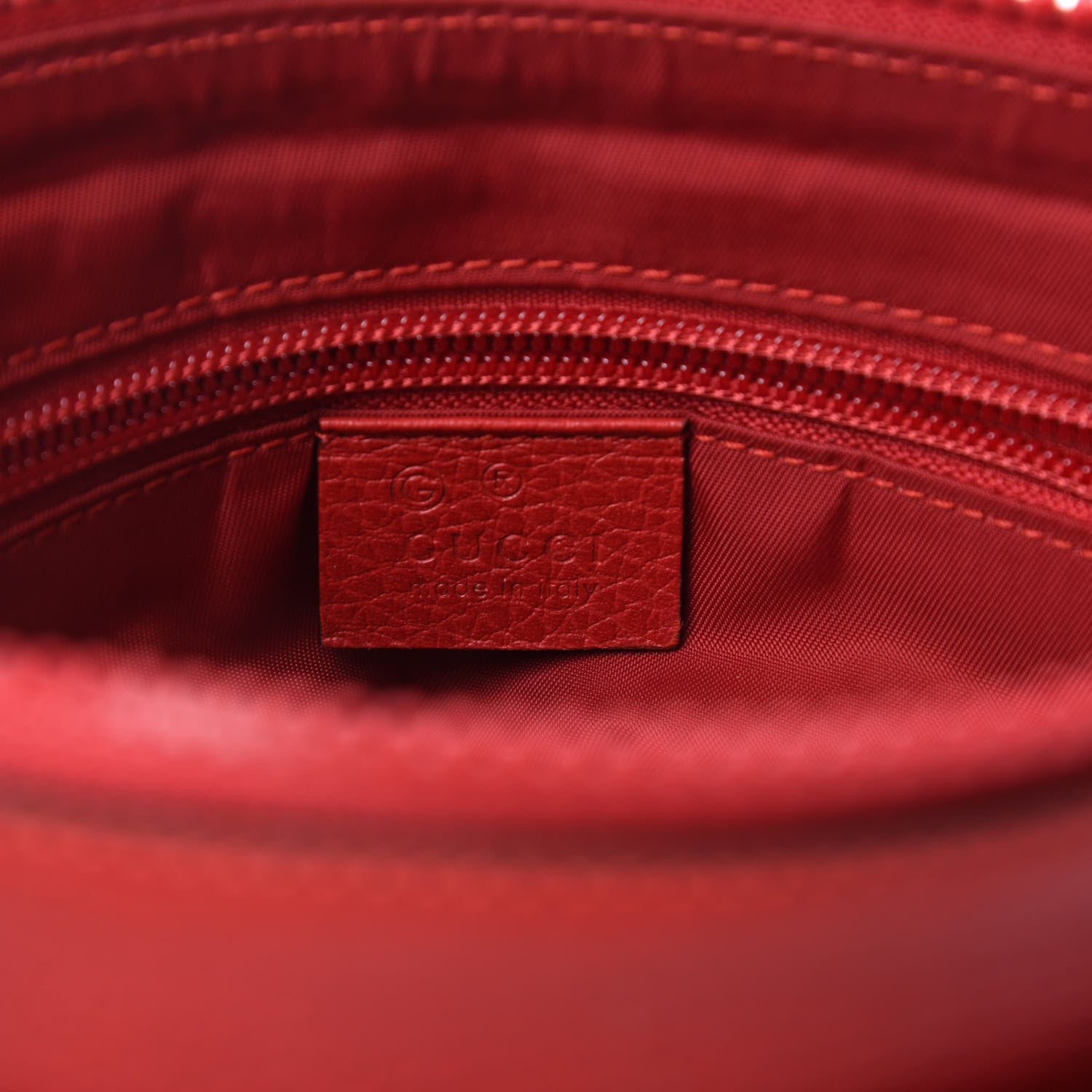 Gucci Nylon Monogram Dollar Calfskin Small Flat Messenger Bag Vibrant Red 8 of 10
