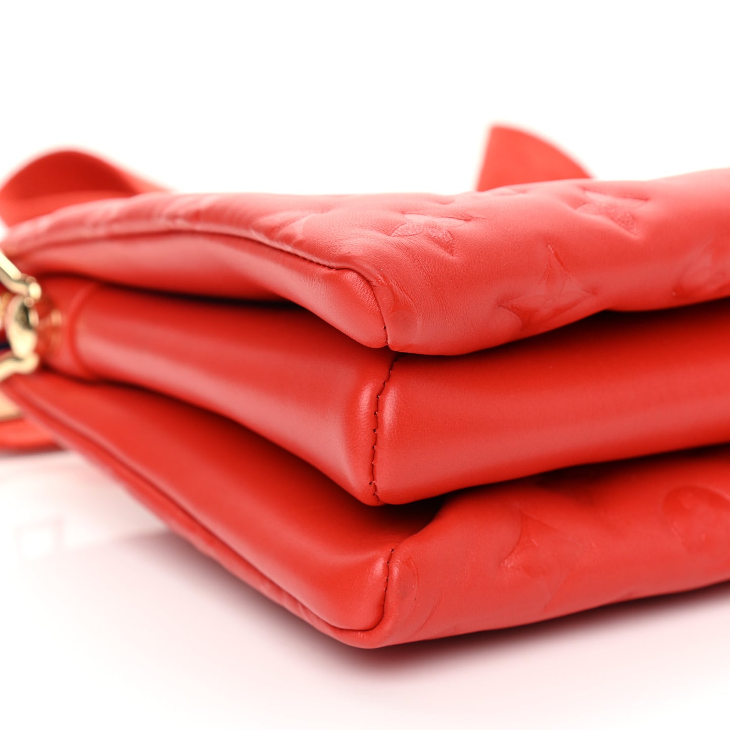 Lambskin Embossed Monogram Coussin PM Red