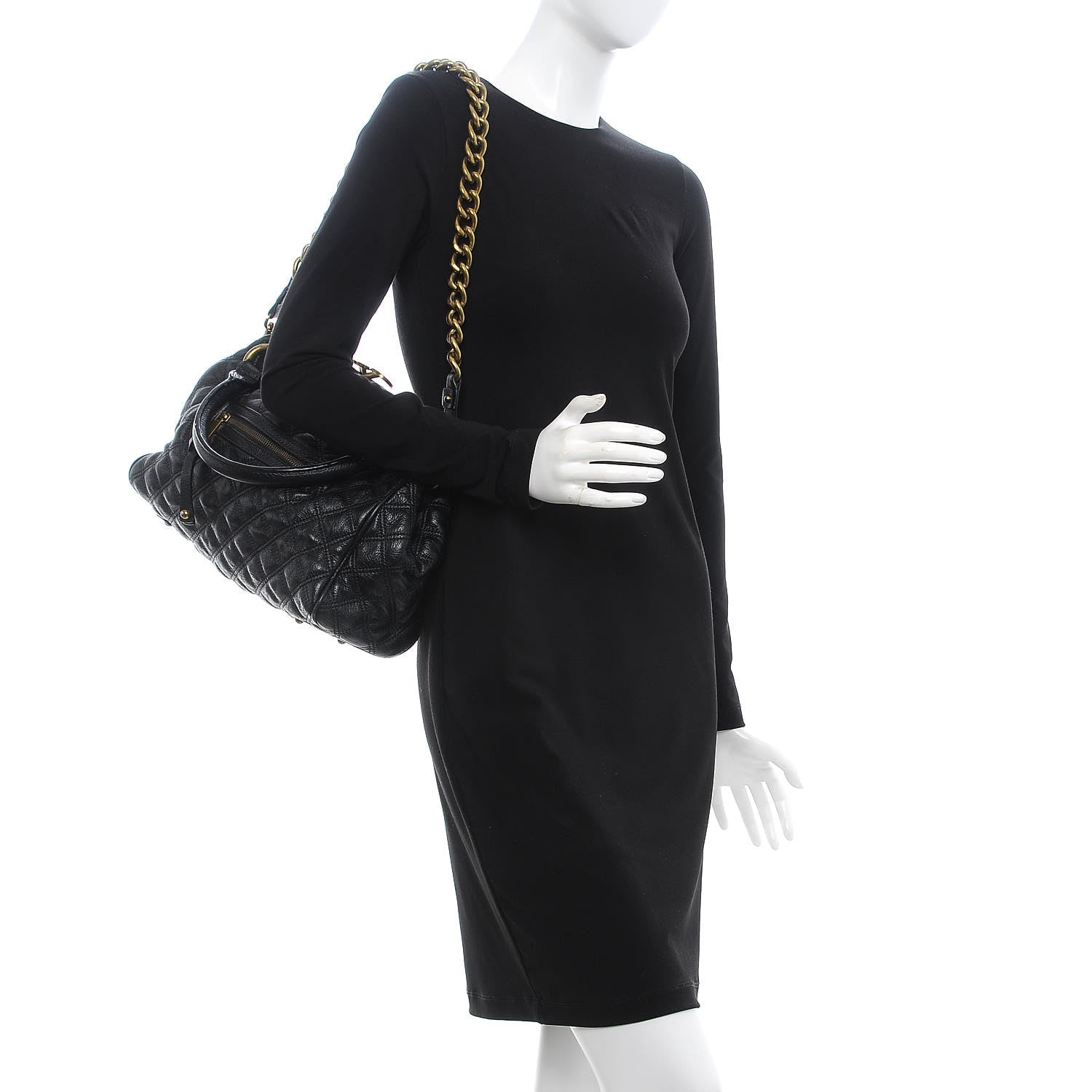 Marc Jacobs Calfskin Quilted Stam Black 2 of 15