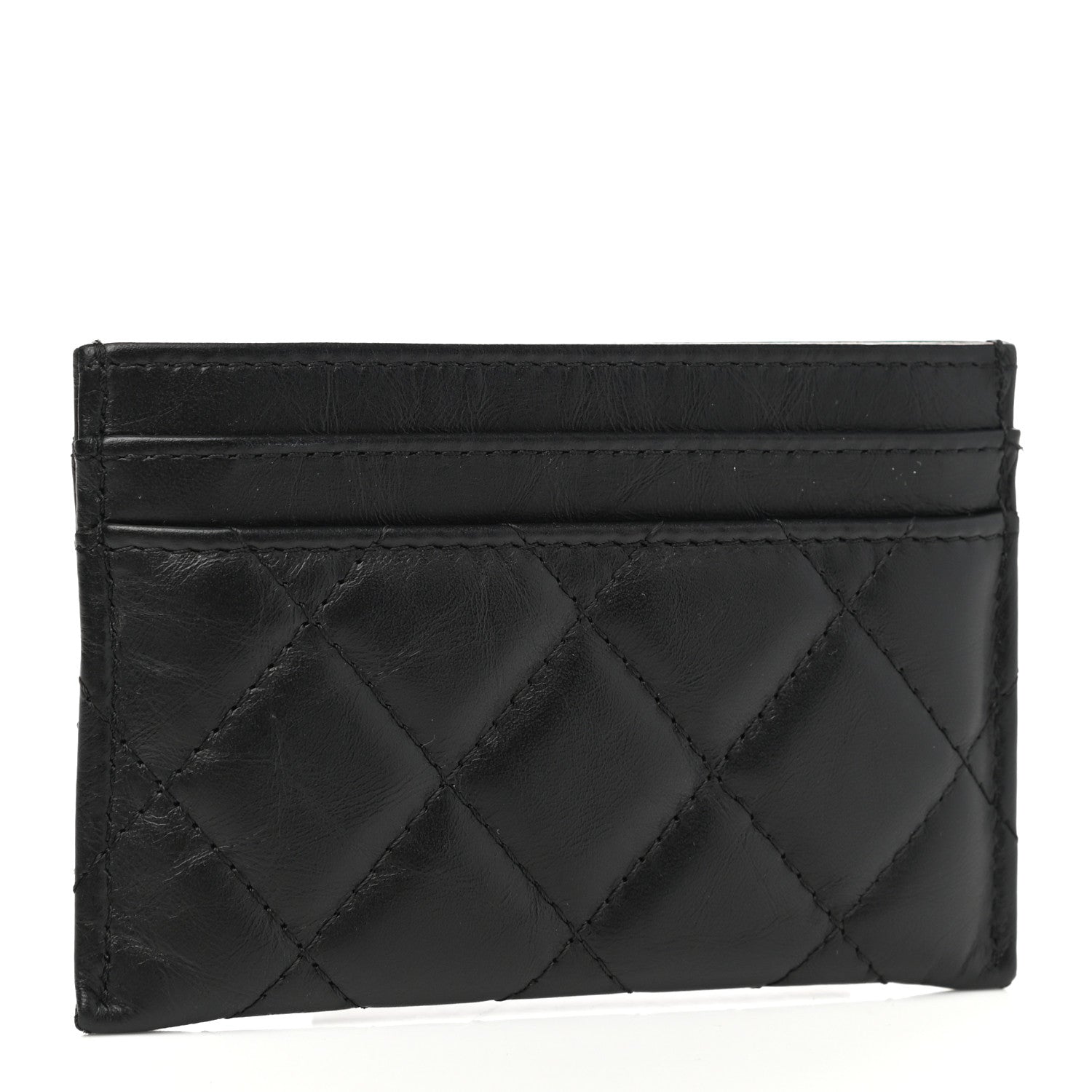 Chanel Aged Calfskin Quilted Reissue Card Holder Black 3 of 8