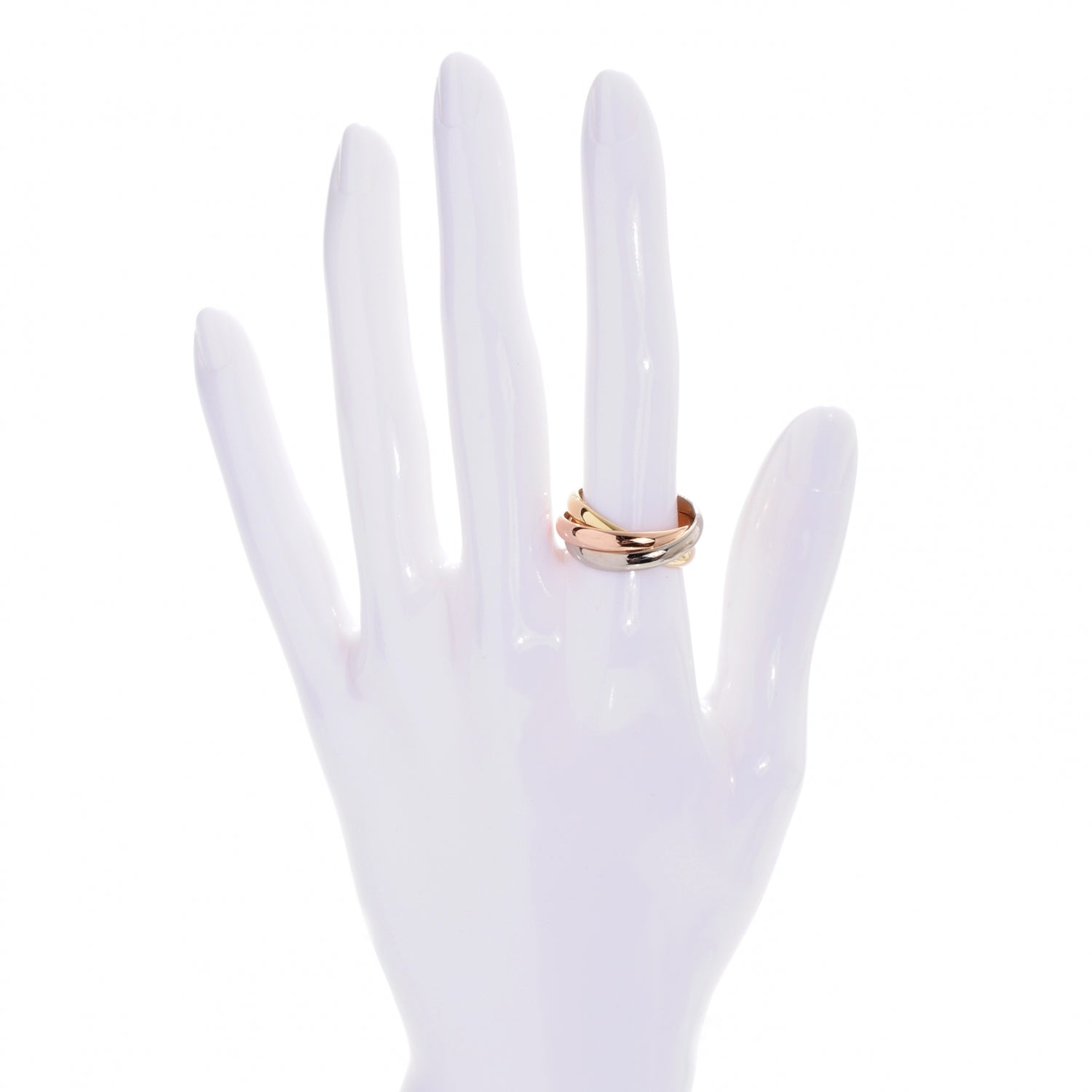 Cartier 18k Pink Yellow White Gold Trinity Ring 54 7 2 of 6