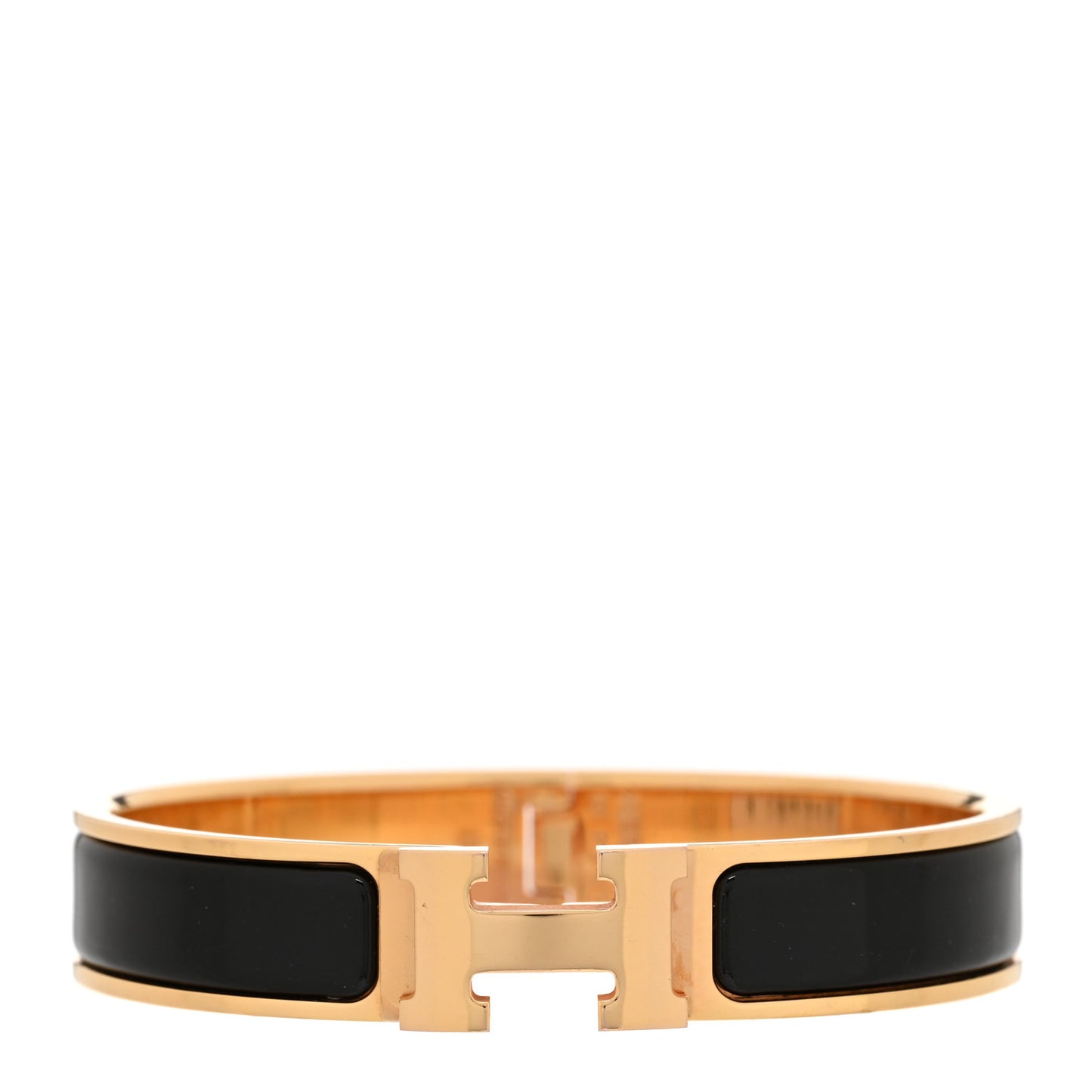 Enamel Narrow Clic Clac H Bracelet PM Black