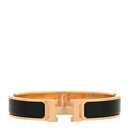 Hermes Enamel Narrow Clic Clac H Bracelet PM Black 1 of 5