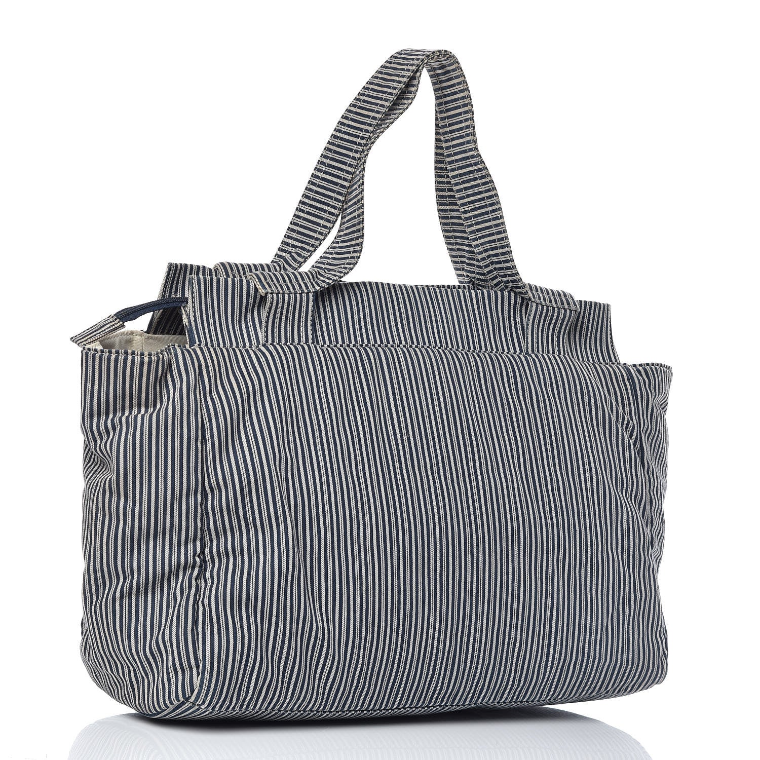 Chanel Canvas Sequin Stripe CC Tote Blue 3 of 22