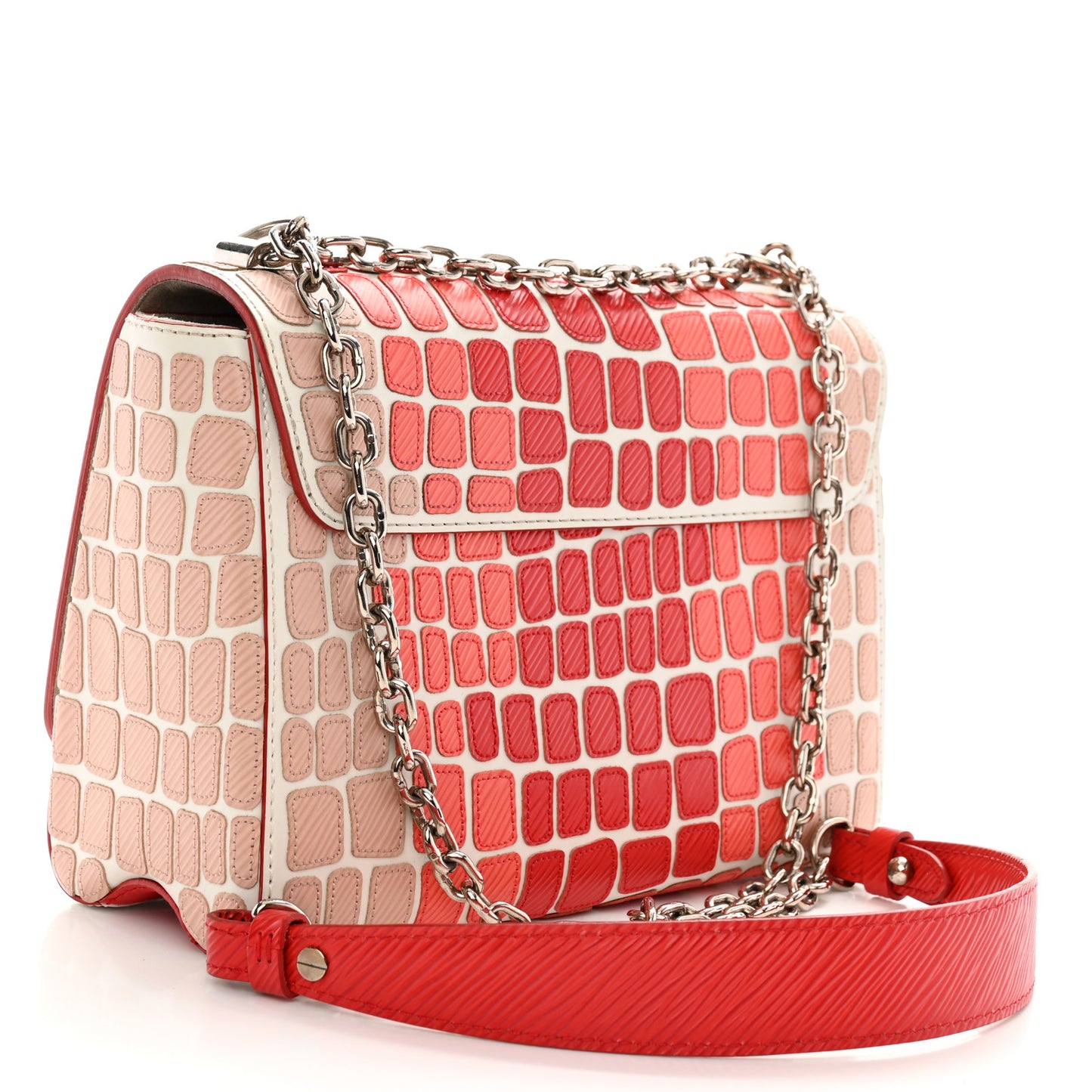 Epi Savane Twist Shoulder Bag MM Red