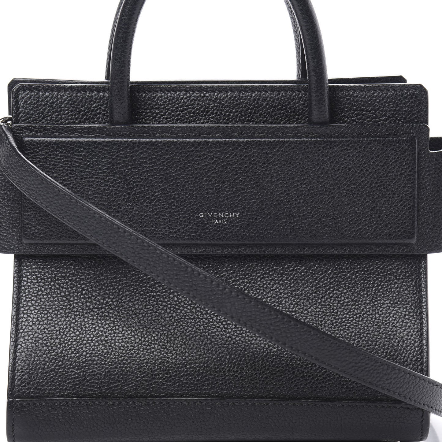 Grained Calfskin Mini Horizon Satchel Black