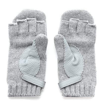 Hermes Cashmere Deerskin Baltimore Mittens S Light Grey 3 of 5