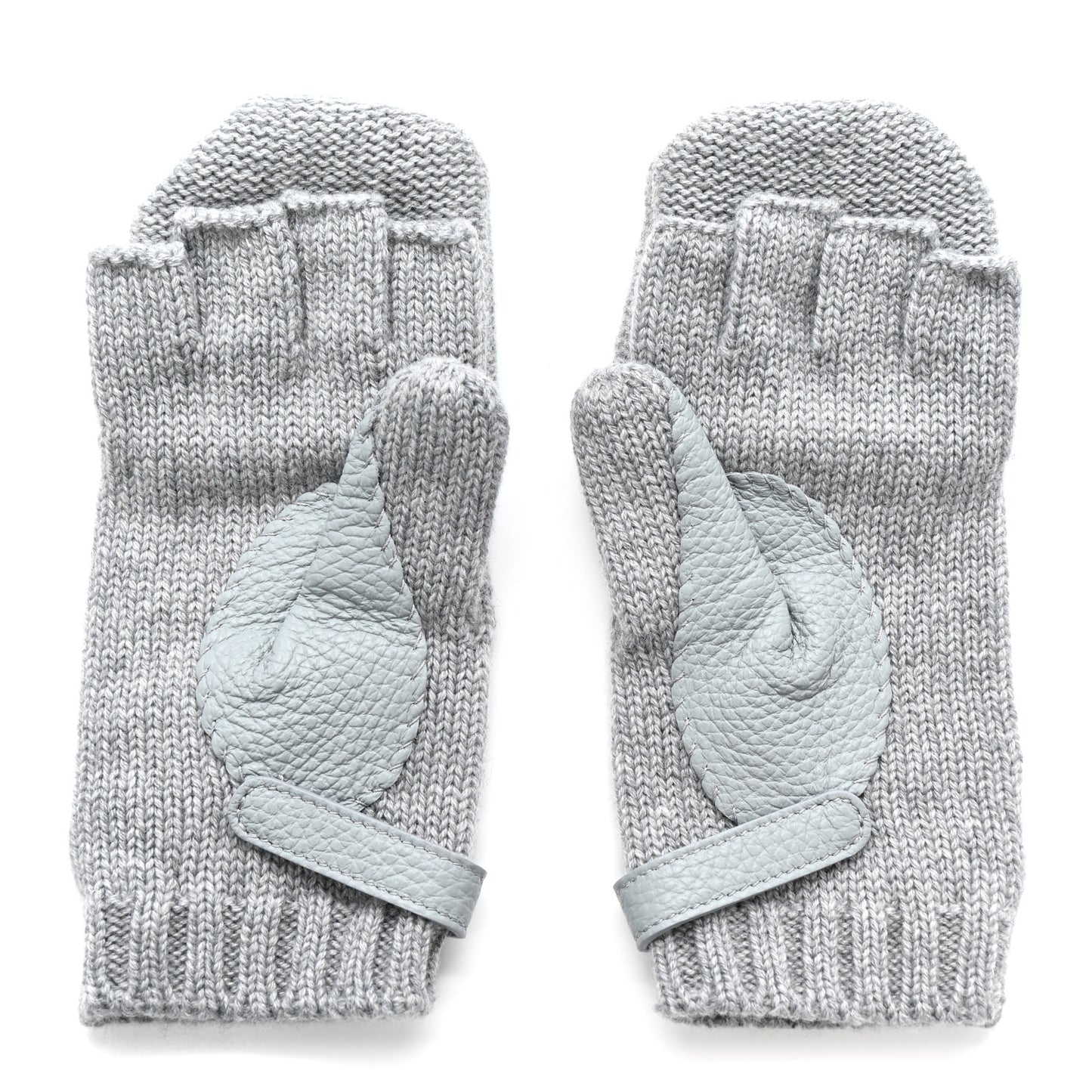 Cashmere Deerskin Baltimore Mittens S Light Grey