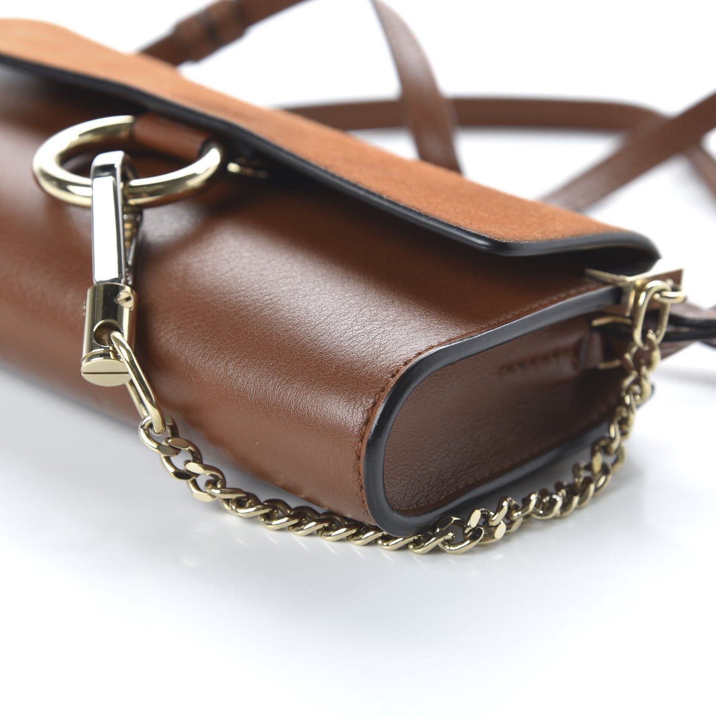 Suede Calfskin Mini Faye Shoulder Bag Tobacco