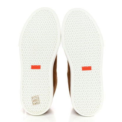 Hermes Suede Goatskin Woolskin Daydream Sneakers 40 Brun Fume Ecru 5 of 9