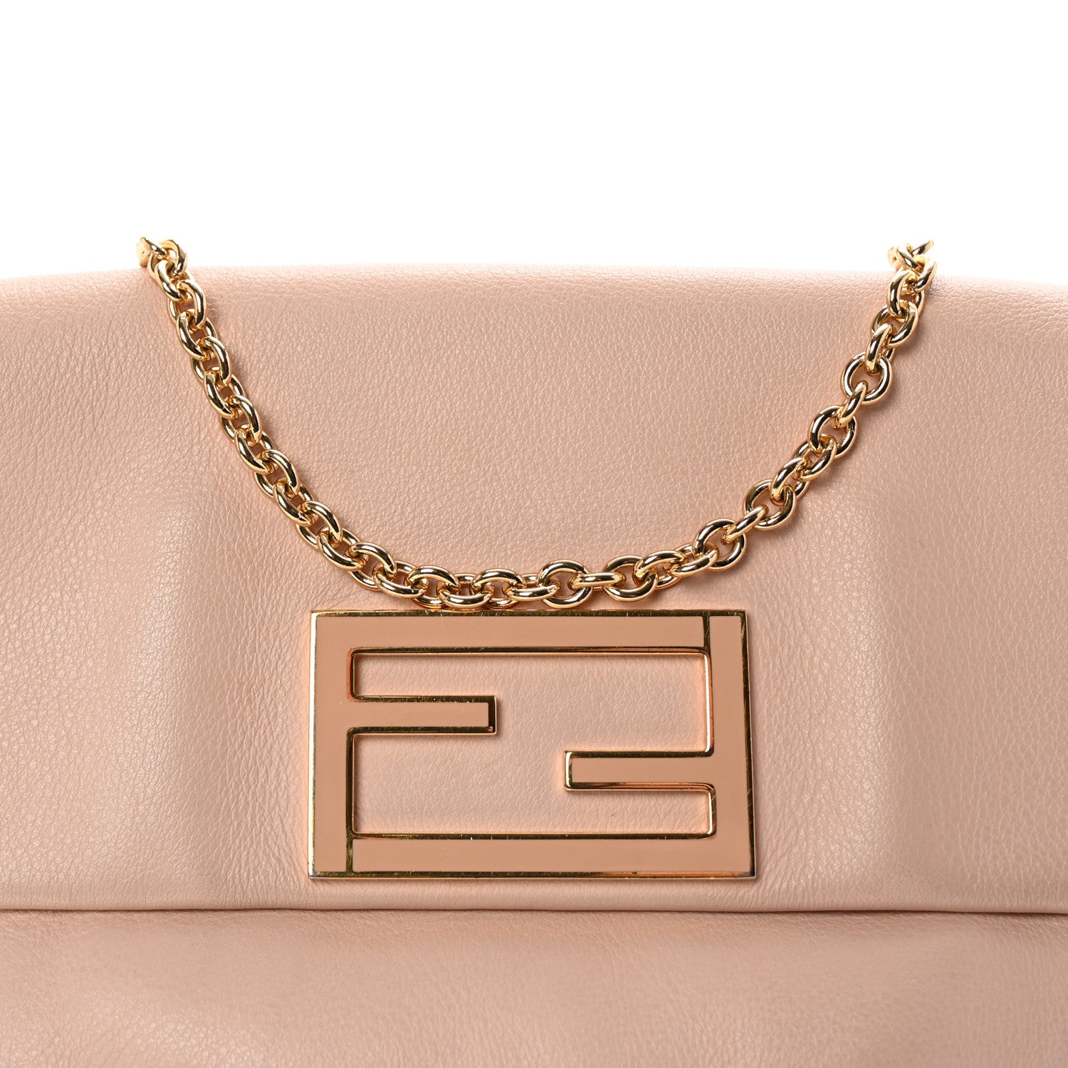 Fendi Vitello Flamingo Enamel Fendista Pouchette Crossbody Rosa Plaster 8 of 10