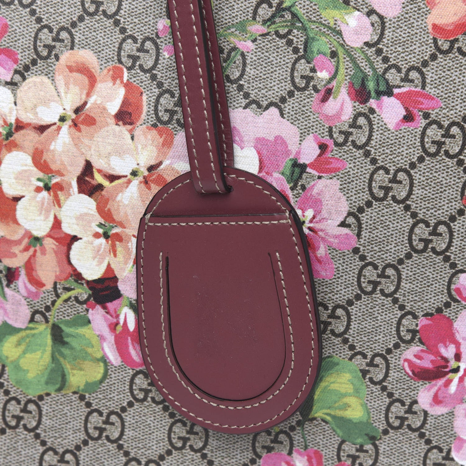Gucci GG Supreme Monogram Blooms Medium Reversible Tote Beige Multicolor Dry Rose 12 of 14