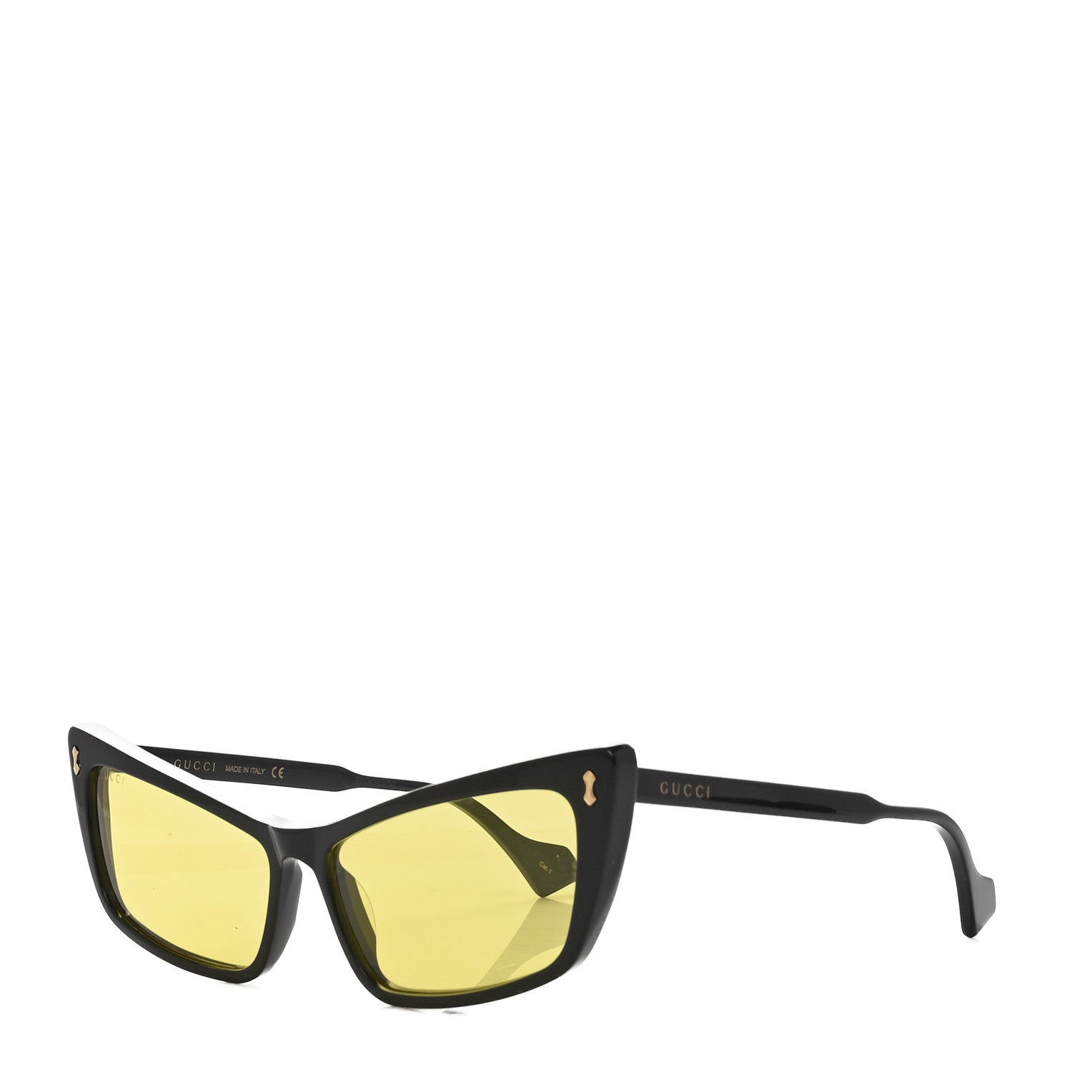 Gucci Acetate Cat Eye Sunglasses GG0626S Black Yellow 1 of 7
