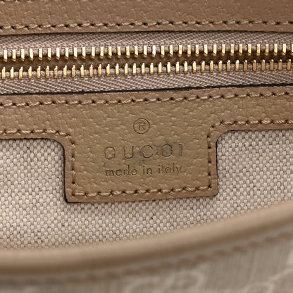 Gucci GG Supreme Monogram Textured Dollar Calfskin Web Small Jackie 1961 Hobo Beige Mystic White Oatmeal 6 of 11