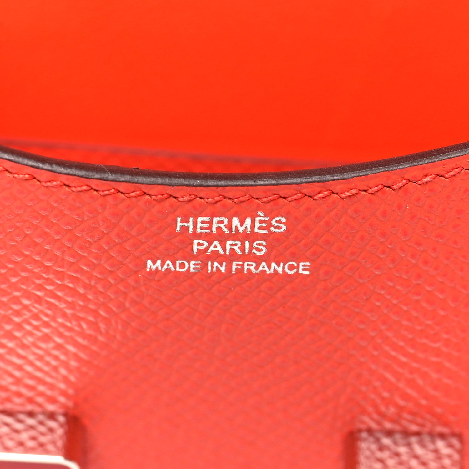 Hermes Epsom Enamel Constance Slim Wallet Capucine Sanguine 7 of 10
