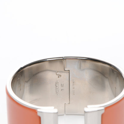 Hermes Enamel Extra Wide Clic Clac H Bracelet PM Mango 4 of 4