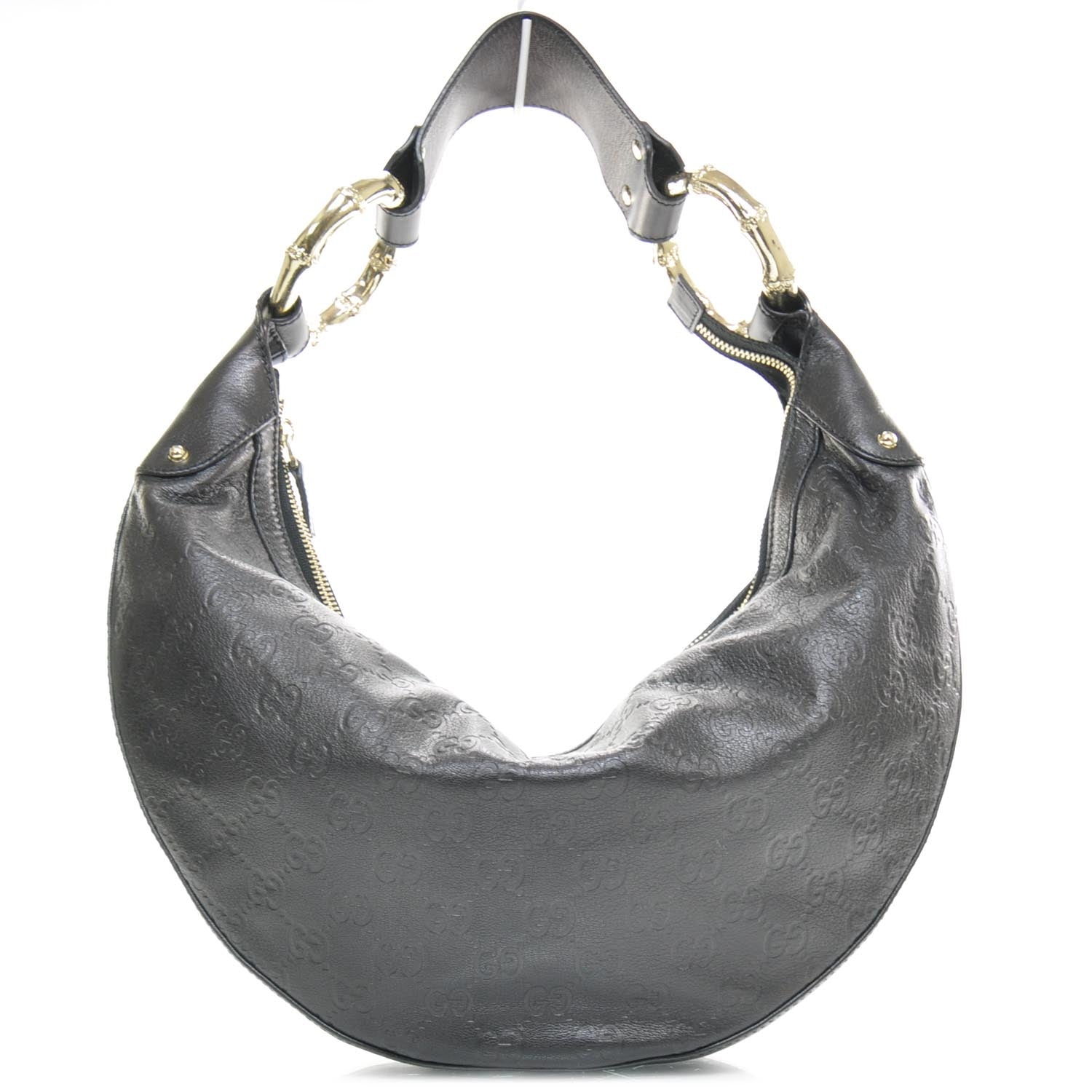 Gucci Guccissima Half Moon Bamboo Ring Hobo 1 of 9