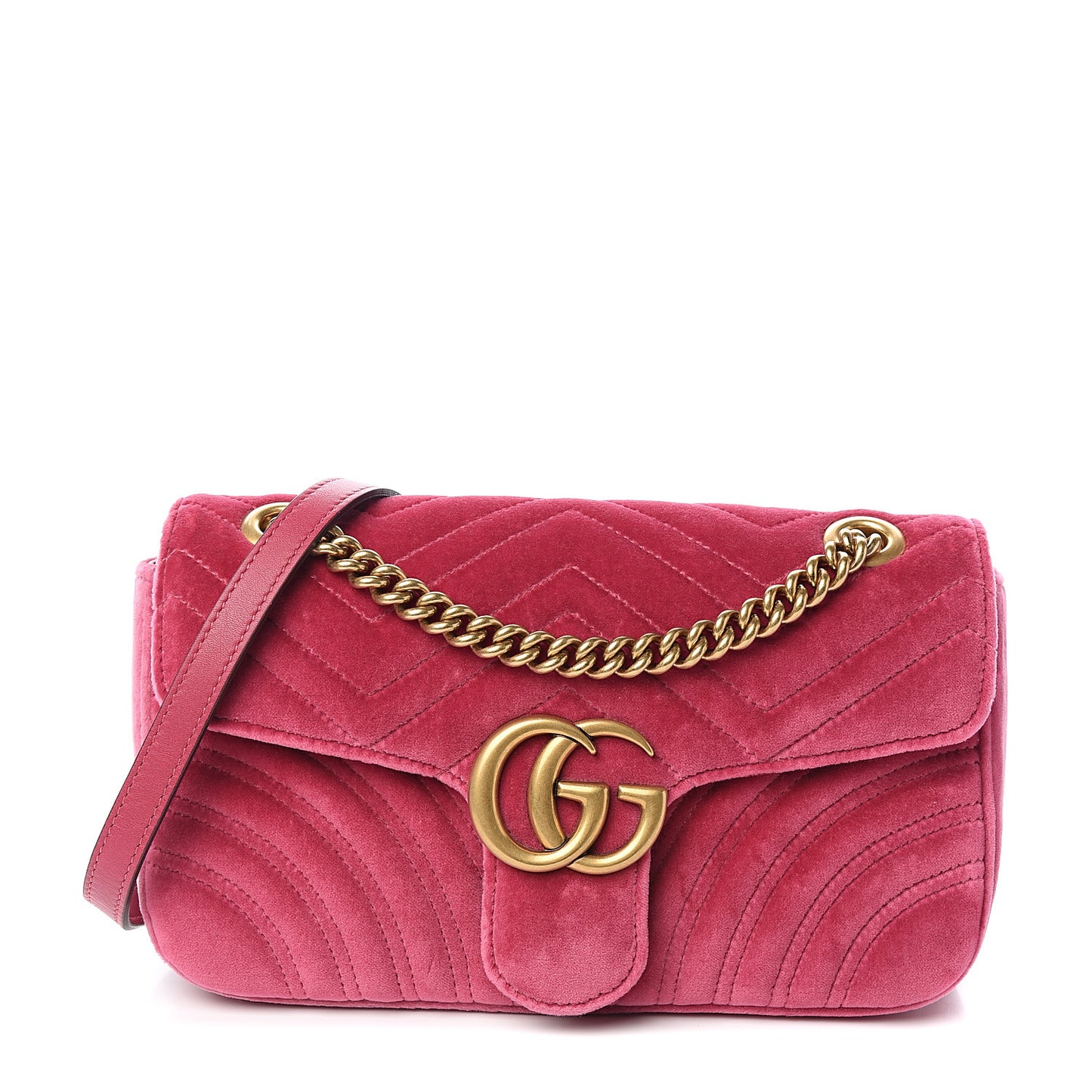 Velvet Matelasse Small GG Marmont Shoulder Bag Light Raspberry Rose