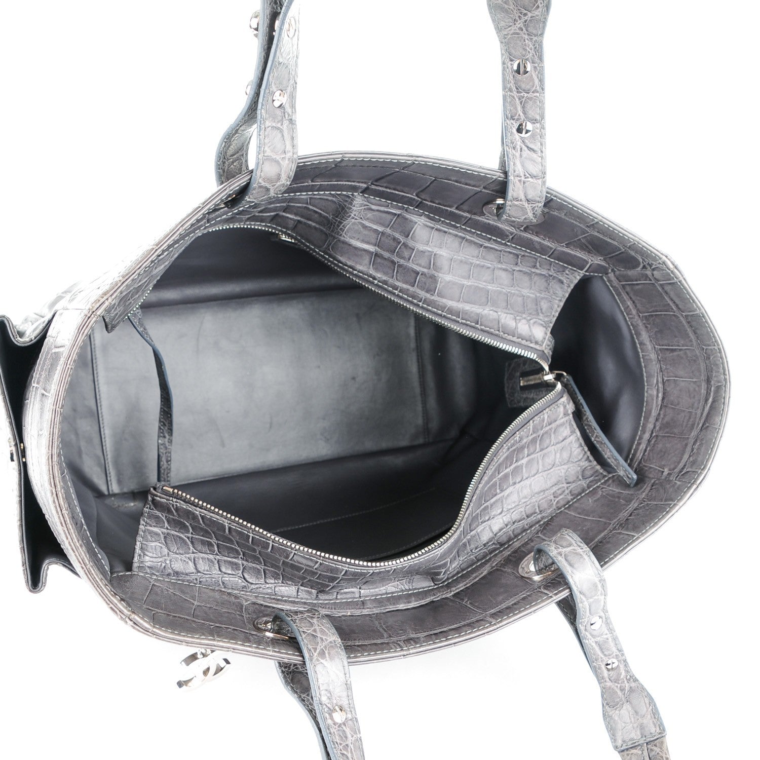 Chanel Matte Alligator Paris Biarritz Tote Grey 6 of 10