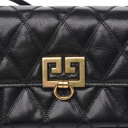 Givenchy Goatskin Quilted GV3 Mini Pocket Convertible Bag Black 9 of 11
