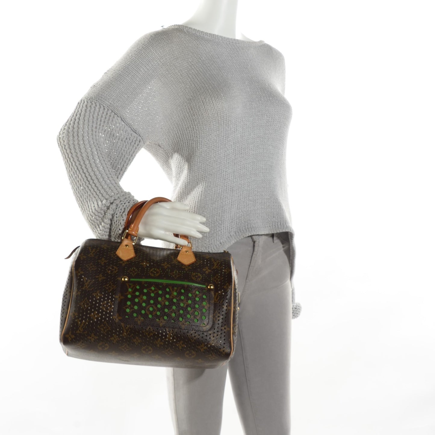 Monogram Perforated Speedy 30 Green