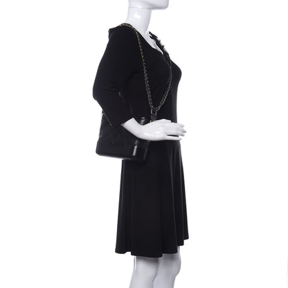 Chanel Aged Calfskin Quilted Small Gabrielle Hobo Black 2 of 11
