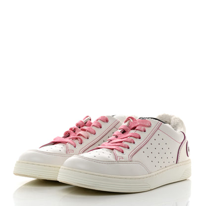 Chanel Calfskin Womens Logo Sneakers 41 White Pink 3 of 10
