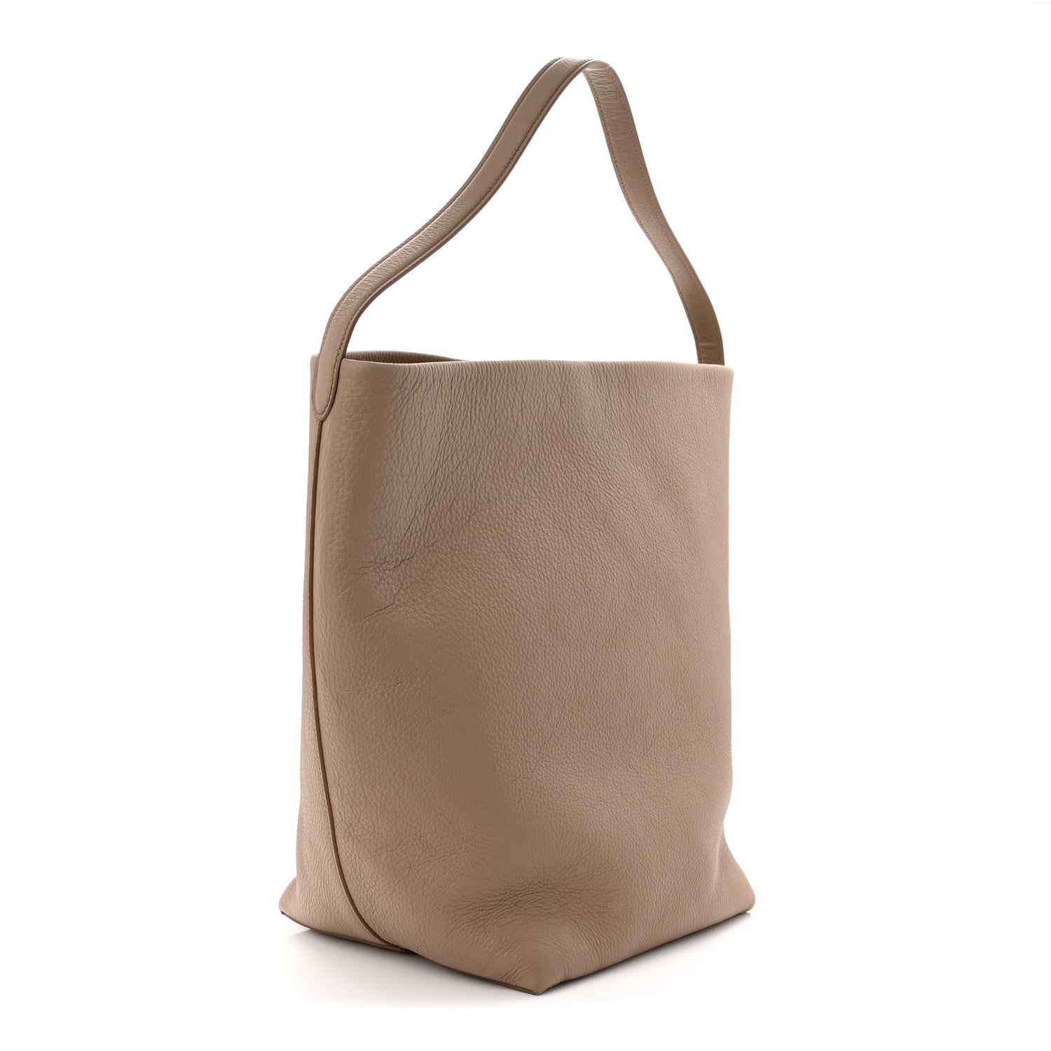 The Row Grained Calfskin Large N/S Park Tote Dark Taupe 3 of 9