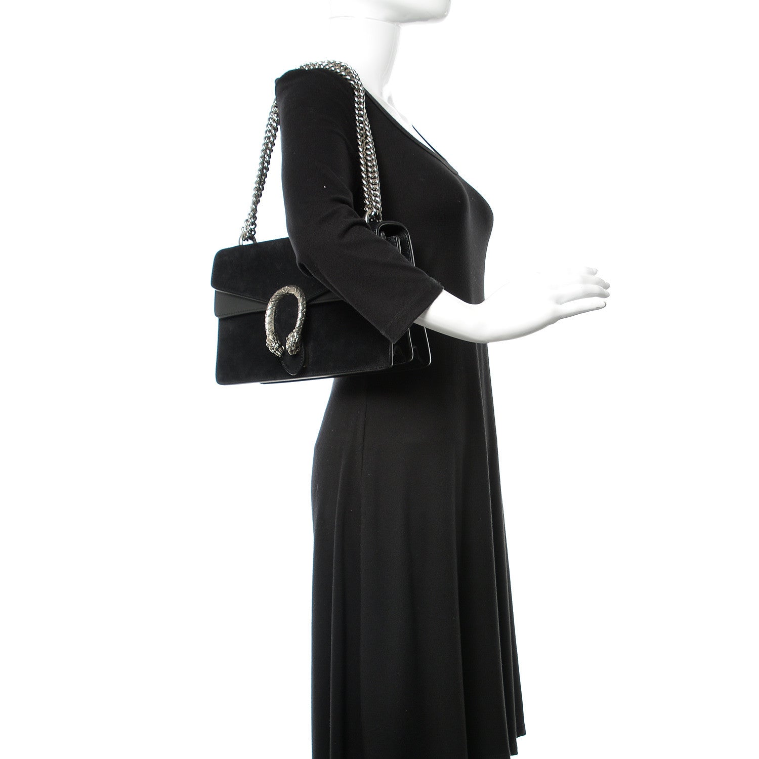 Gucci Suede Small Dionysus Shoulder Bag Black 2 of 13