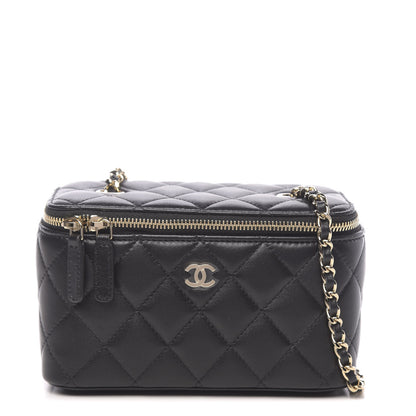 Chanel Lambskin Quilted Small Vanity Case With Chain Black 1 of 11