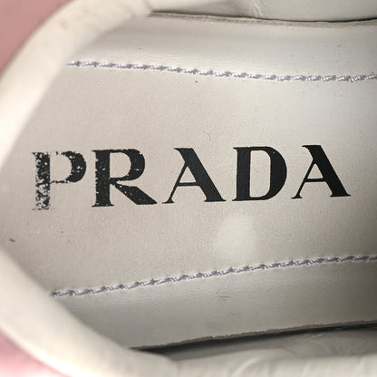 Prada Vitello Soft Logo 45mm Platform Sneakers 35.5 White Pink 9 of 15