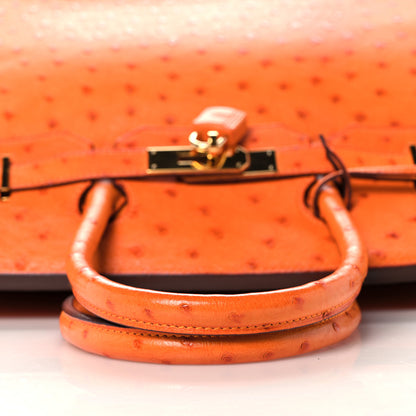 Hermes Ostrich Birkin 35 Orange 32 of 35