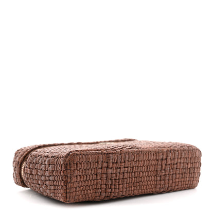 Chanel Braided Raffia Quilted Top Handle Slim Vanity With Chain Brown 4 of 11