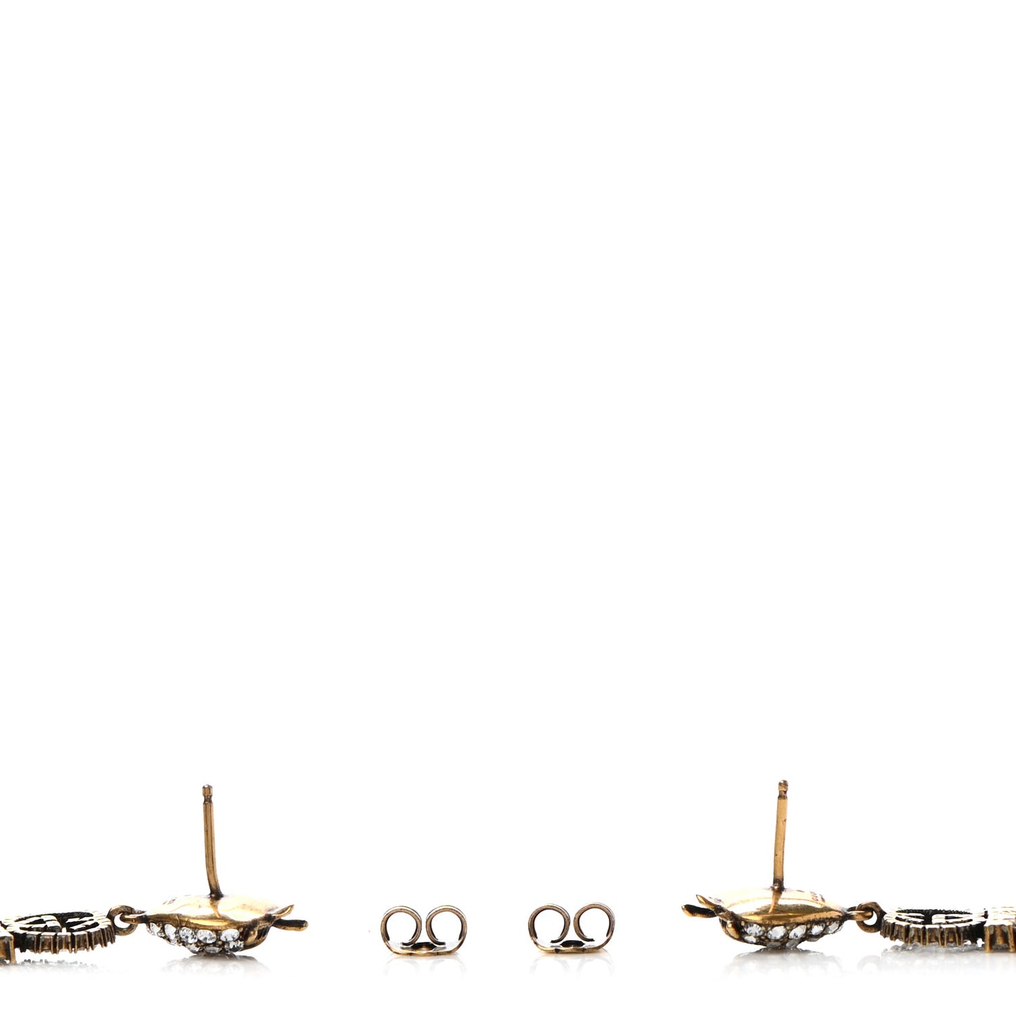 Metal Crystal Interlocking G Strawberry Drop Earrings