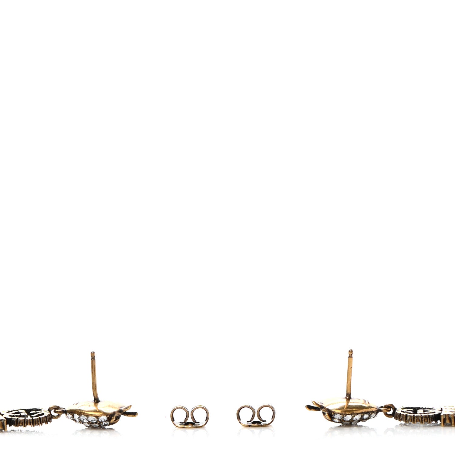 Gucci Metal Crystal Interlocking G Strawberry Drop Earrings 3 of 5