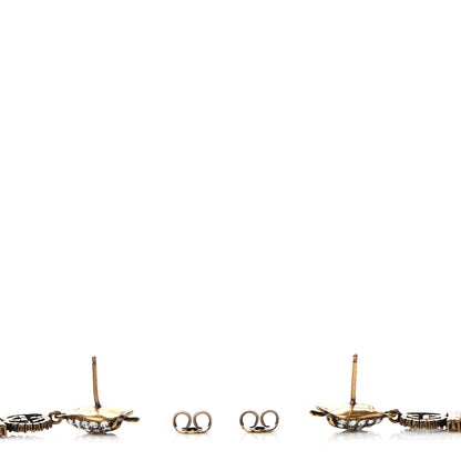 Gucci Metal Crystal Interlocking G Strawberry Drop Earrings 3 of 5