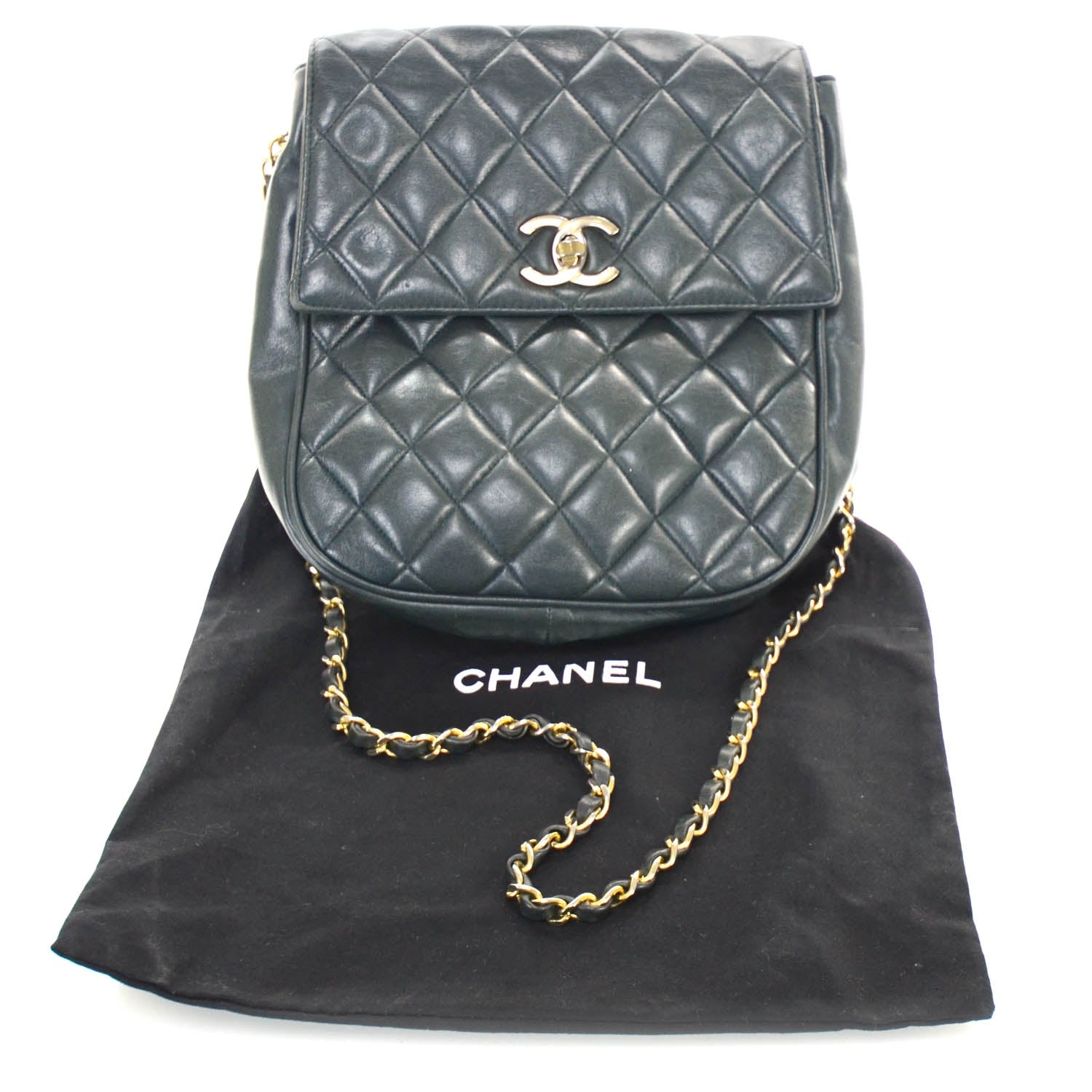 Chanel Lambskin Quilted Flap Bag Dark Green 13 of 13