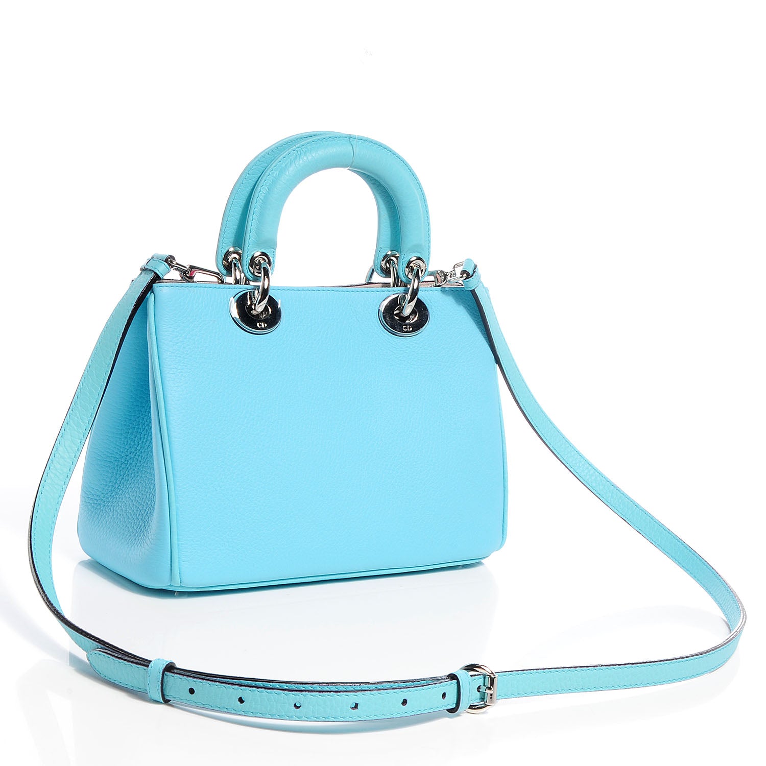 Christian Dior Calfskin Small Diorissimo Tote Turquoise 3 of 7