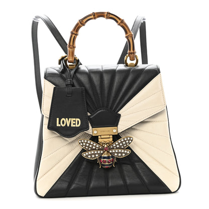 Gucci Calfskin Bamboo Trapuntata Queen Margaret Backpack Mystic White Black 1 of 13