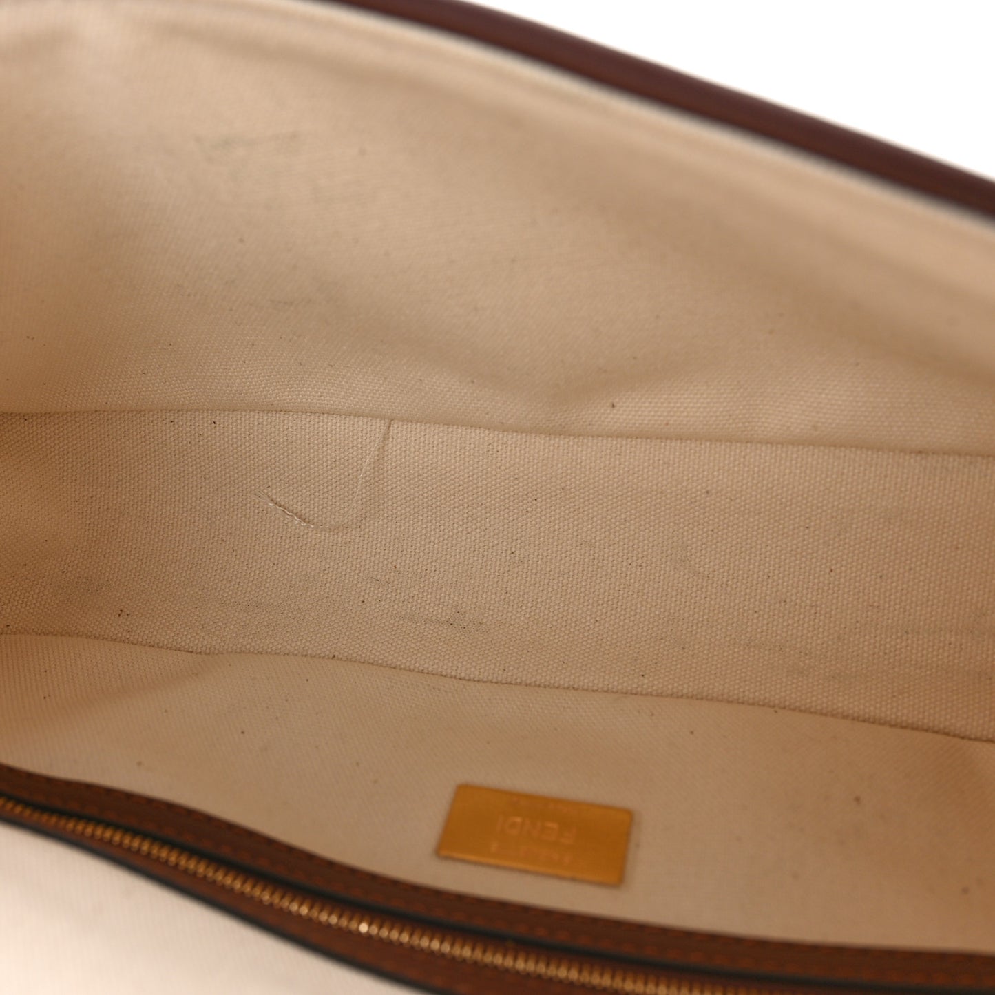 X SARA COLEMAN Canvas Vitello King Seta FF Fish Eye Embroidered Baguette Grezzo Multicolor Ghianda