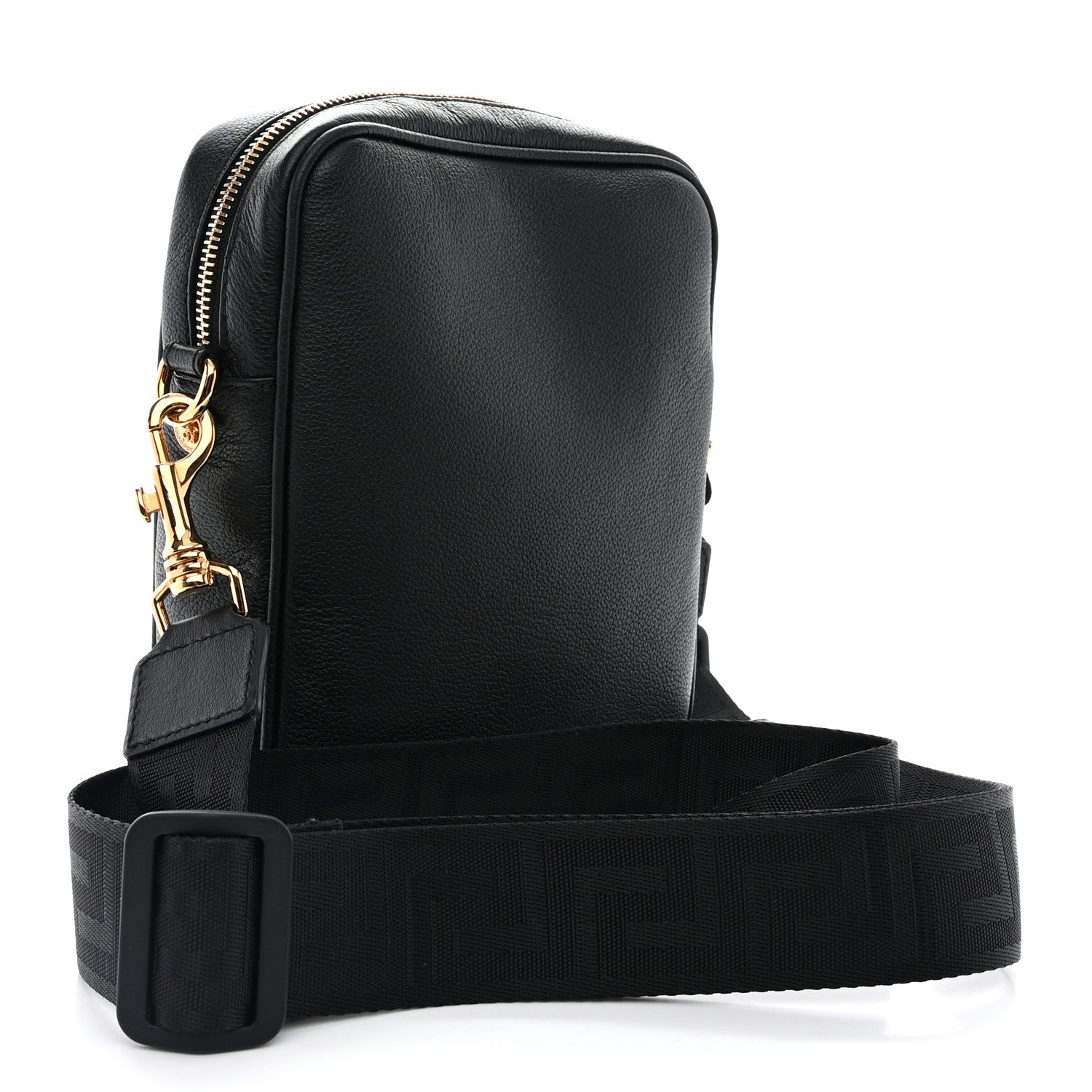 Versace Grained Calfskin Small Medusa Messenger Bag Black 3 of 9