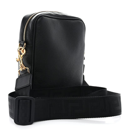 Versace Grained Calfskin Small Medusa Messenger Bag Black 3 of 9