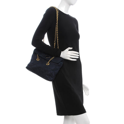 Prada Nylon Tessuto Impuntu Quilted Flap Shoulder Bag Navy 2 of 9