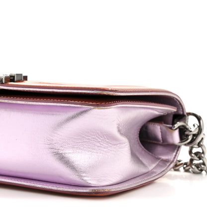 Chanel Metallic Patent Calfskin Quilted Medium Boy Flap Light Pink 10 of 15