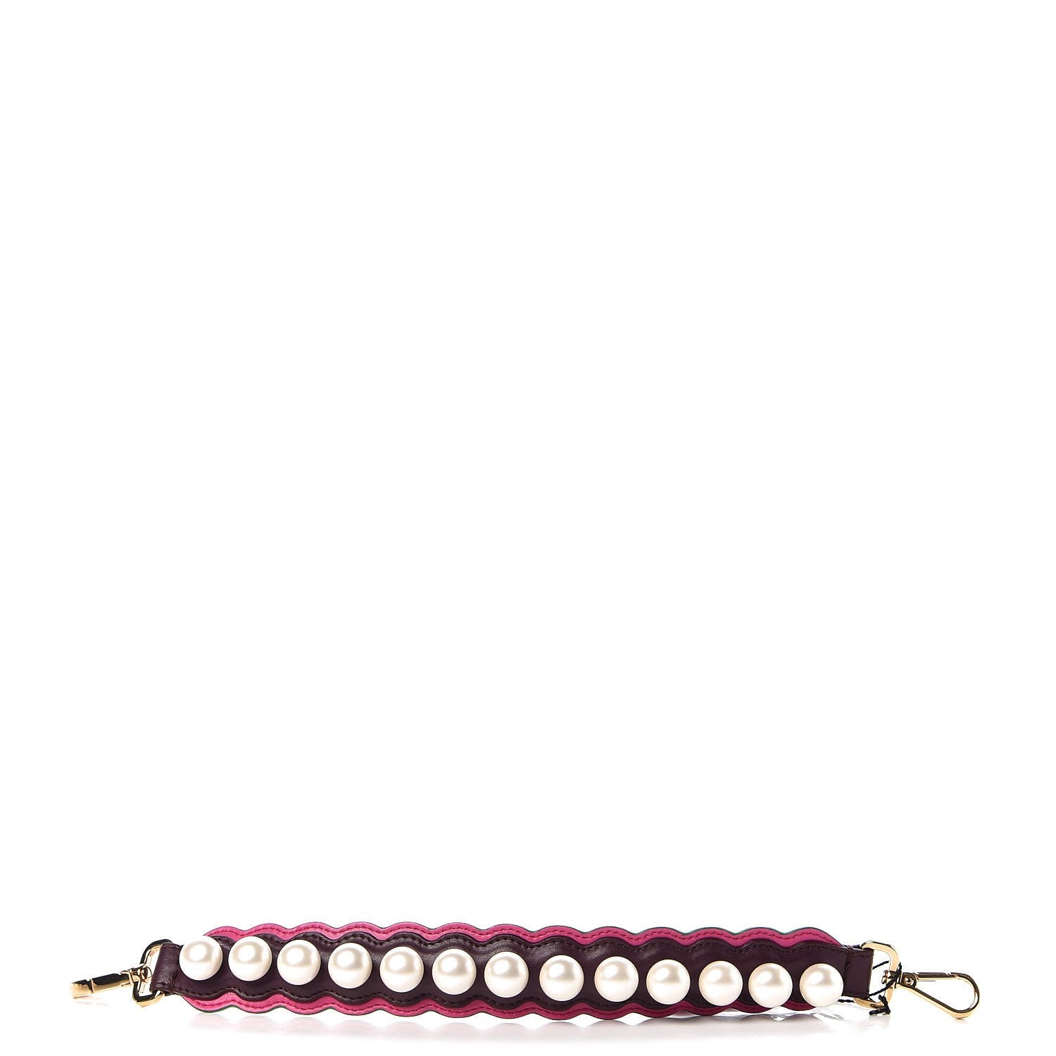 Fendi Calfskin Pearl Embellished Mini Strap You Amarone Geranium 1 of 4