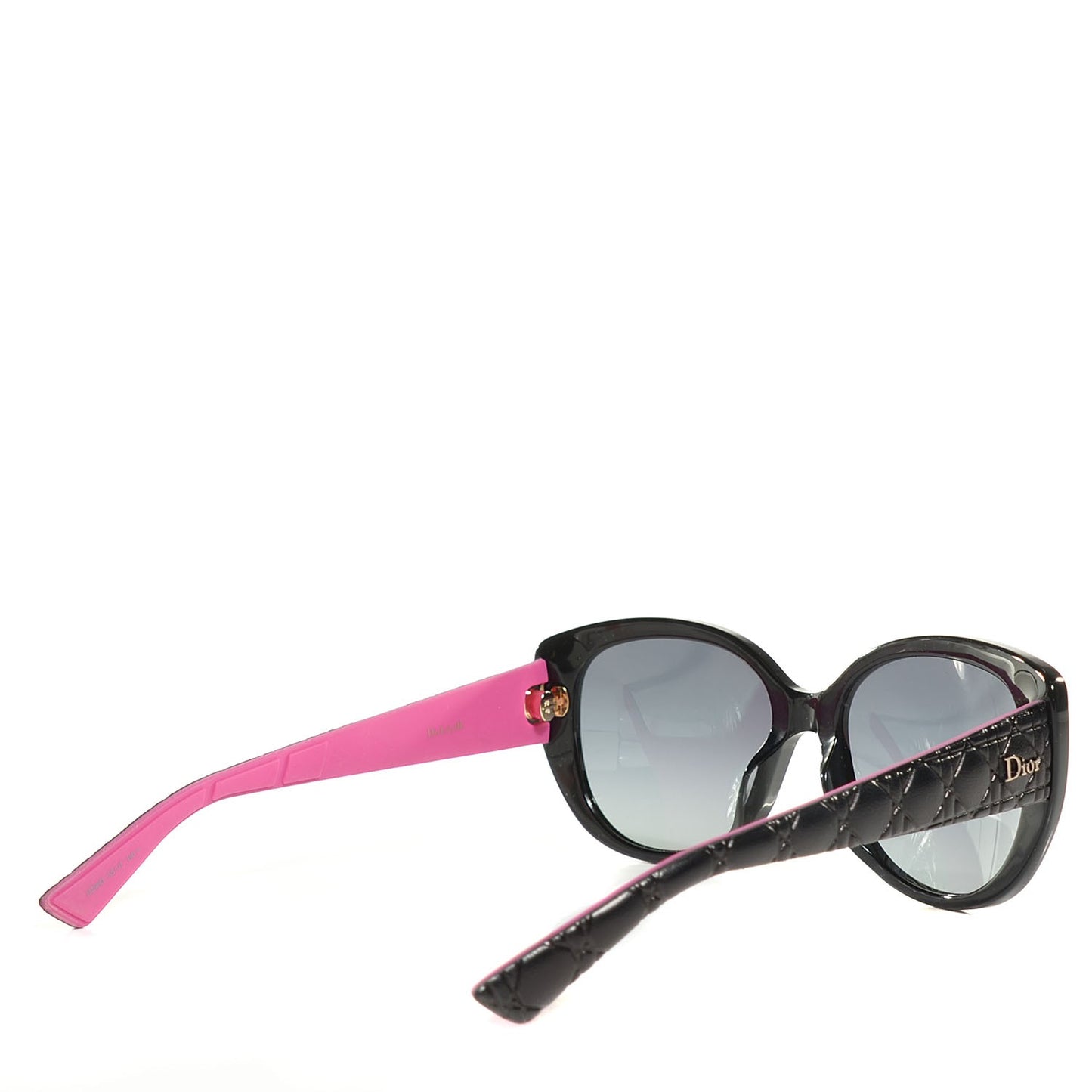 Lambskin Cannage Dior Lady 1R Sunglasses Black Fuchsia