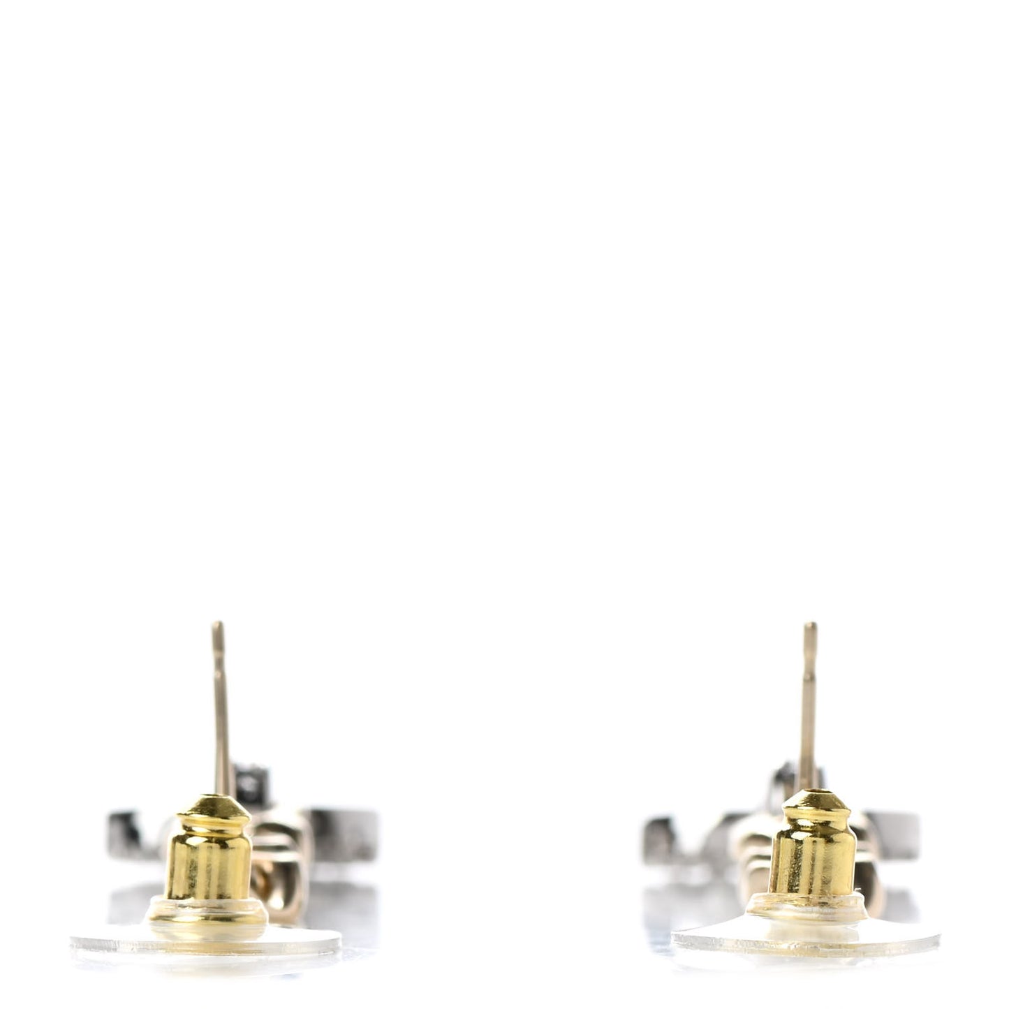 Metal Crystal CC Chain Drop Earrings Gold